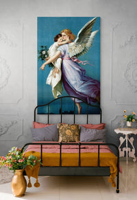 Vintage Guardian Angel with Children Canvas Painting Prints and posters Wall Art picture for Home Children Room Decor Cuadros